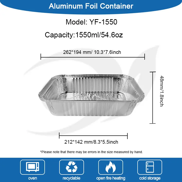 آئتاکار ٹیک آؤٹ باربیکیو سلور ایلومینیم ورق کنٹینر