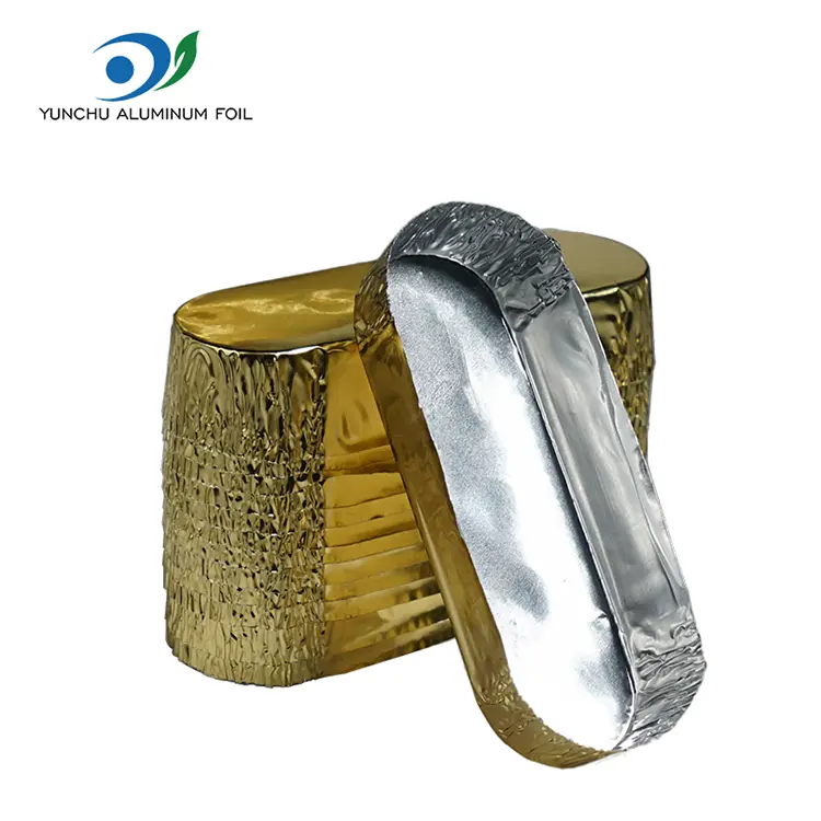 چھوٹے انڈاکار پیکنگ سلور ایلومینیم ورق کنٹینر چھوٹے انڈاکار پیکنگ سلور ایلومینیم ورق کنٹینر