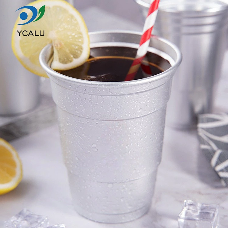 16 اوز ڈسپوز ایبل کسٹم ایلومینیم ورق ڈرنک کپ