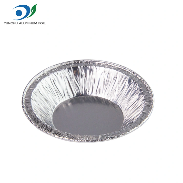 گول ٹارٹ ٹرے سلور ایلومینیم ورق فوڈ کنٹینر