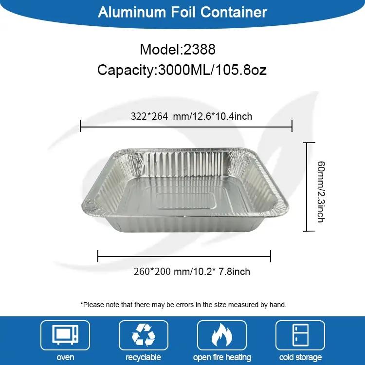 آئتاکار ٹیک ٹرکی پلیٹ سلور ایلومینیم ورق کنٹینر