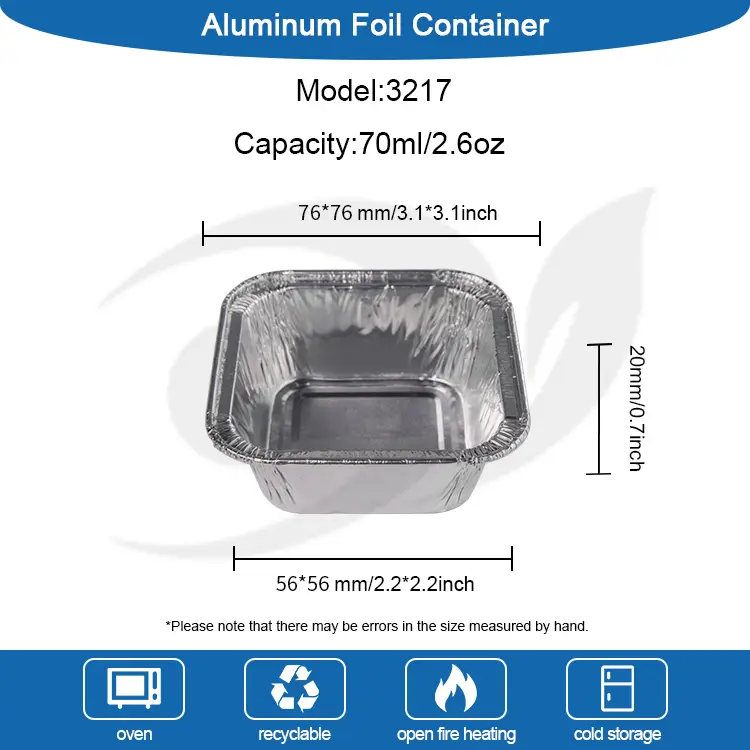 مربع کیک ایئر فریر سلور ایلومینیم ورق کنٹینر