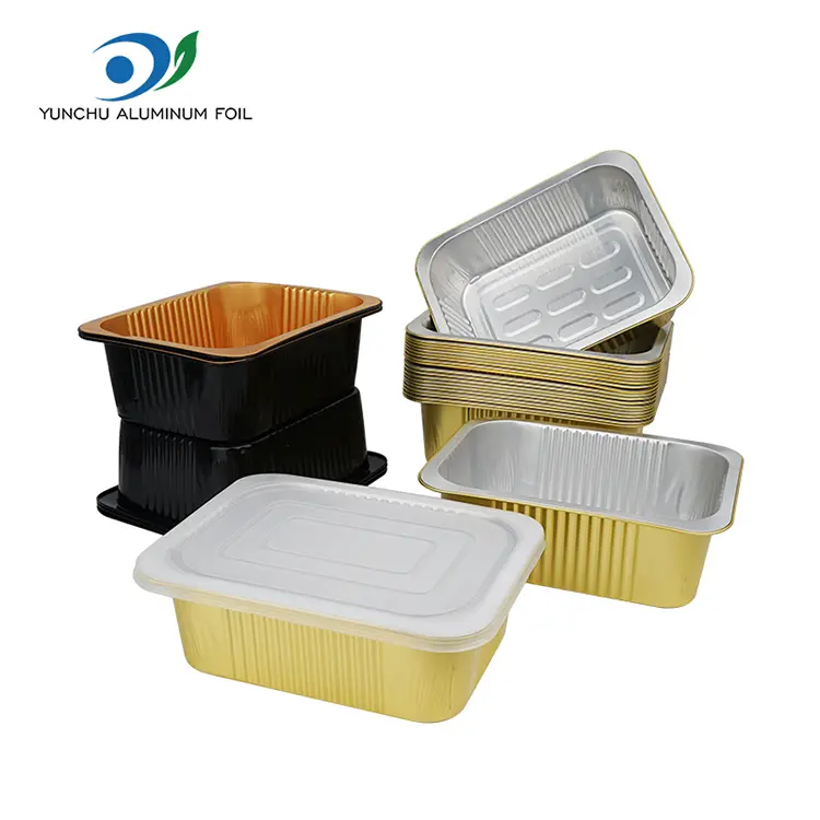 ڈسپوز ایبل مہریں مربع ایلومینیم ورق کنٹینر