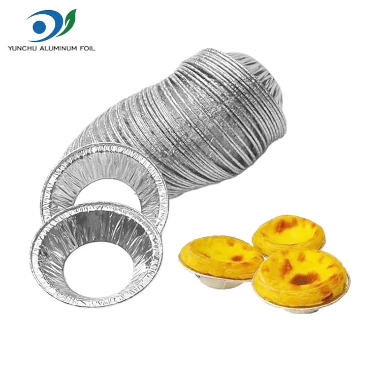 گول ٹارٹ ٹرے سلور ایلومینیم ورق فوڈ کنٹینر