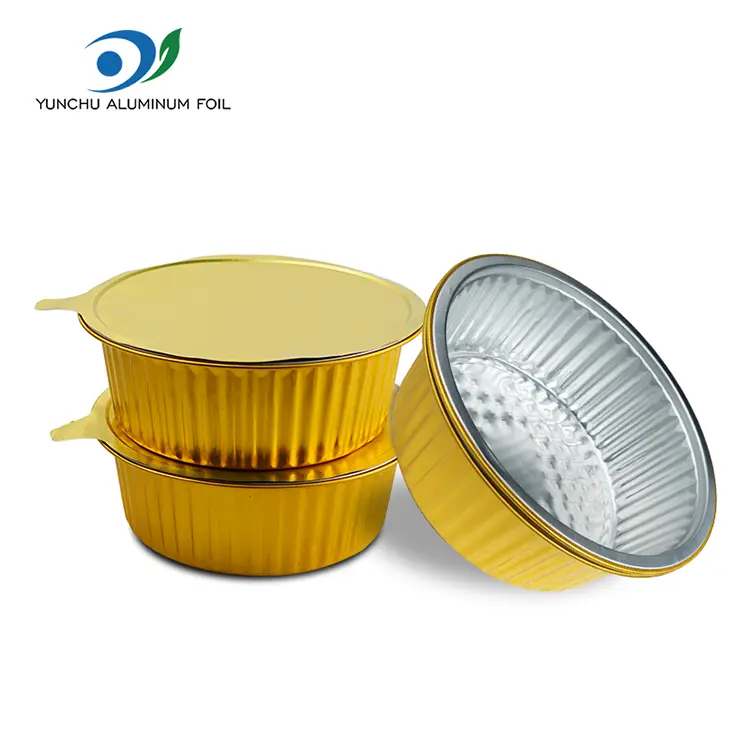 ڈسپوز ایبل بیکنگ ٹرے گول ایلومینیم ورق کنٹینر ڈسپوز ایبل بیکنگ ٹرے گول ایلومینیم ورق کنٹینر