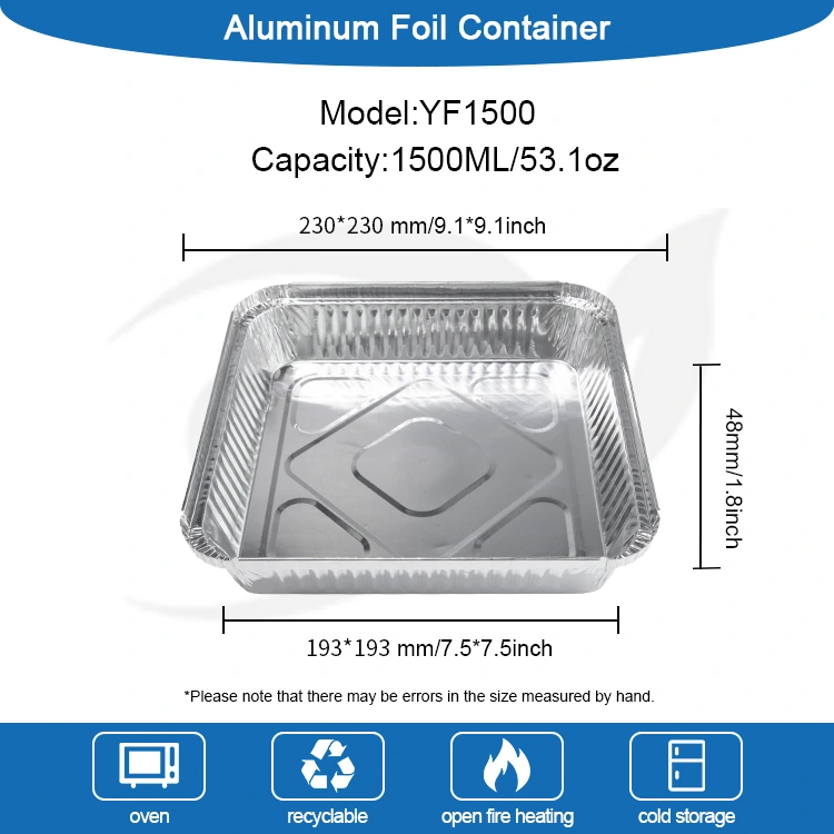 ڈسپوز ایبل بی بی کیو سکیور سلور ایلومینیم ورق کنٹینر