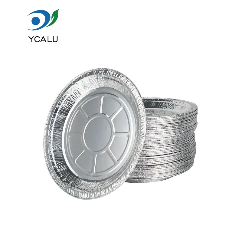 ڈسپوزایبل ڈسک ایئر فریئر سلور ایلومینیم فوائل فوڈ کنٹینرز