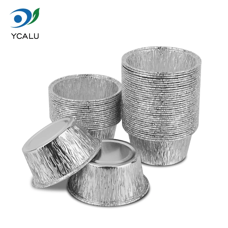 ڈسپوز ایبل گول کیک ٹرے سلور ایلومینیم ورق کنٹینر