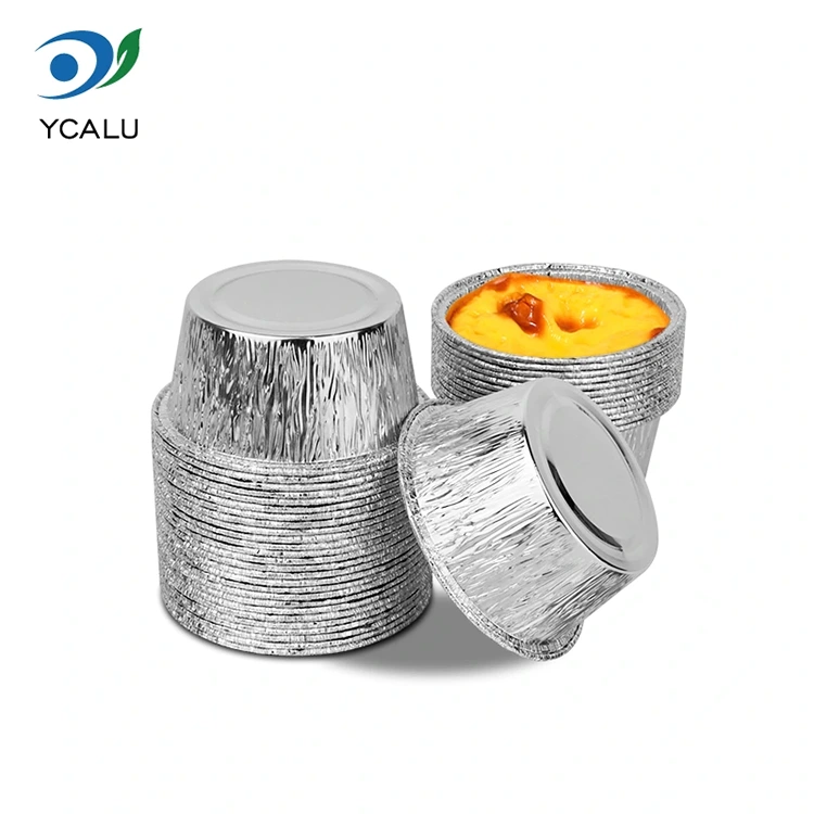 ڈسپوز ایبل گول کیک ٹرے سلور ایلومینیم ورق کنٹینر