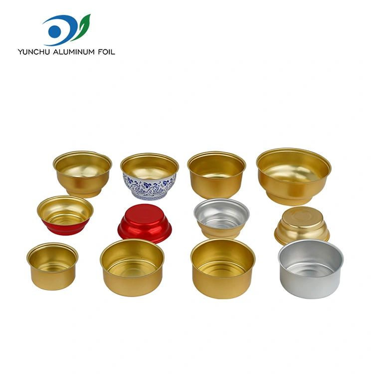 ڈسپوز ایبل راؤنڈ ٹیک وے باکس چھوٹے گولڈن باؤل ایلومینیم ورق کنٹینر