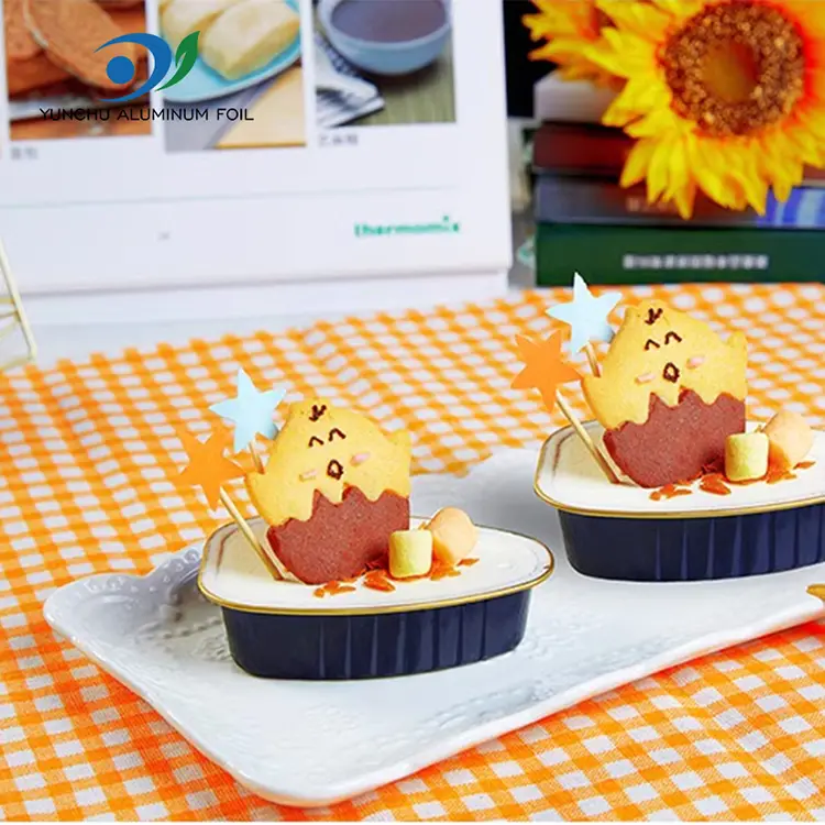 ڈسپوز ایبل خصوصی شکل کا رنگ ہموار وال ایلومینیم ورق کنٹینر