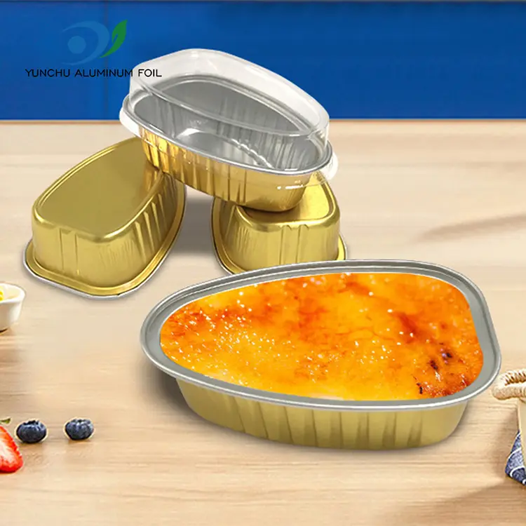 ڈسپوز ایبل خصوصی شکل کا رنگ ہموار وال ایلومینیم ورق کنٹینر