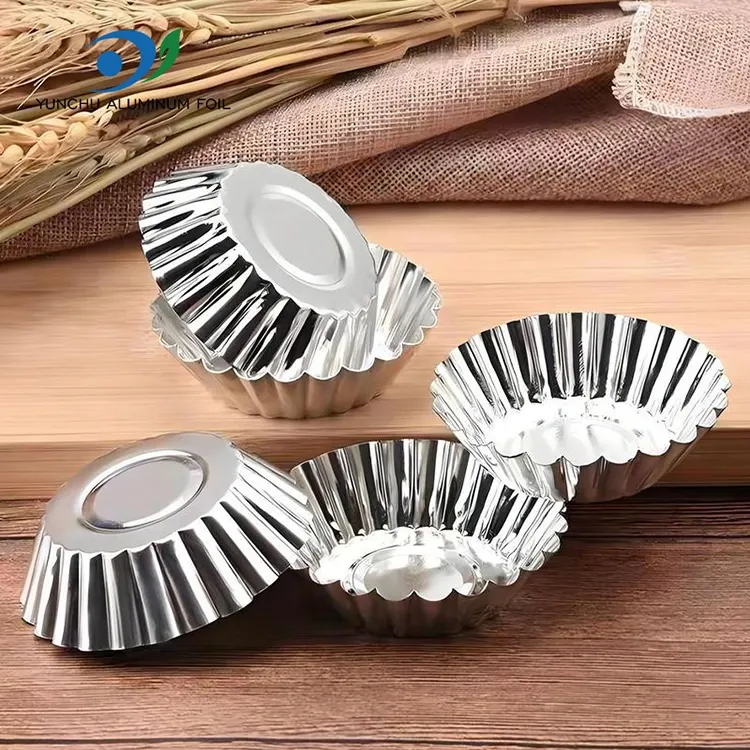 انڈا ٹارٹ ٹوسٹ بیکنگ سلور ایلومینیم ورق فوڈ کنٹینر