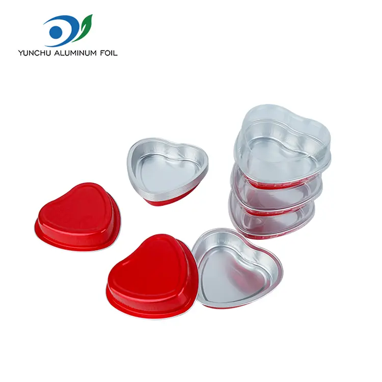 دل کے سائز کا کیک بیکنگ ہموار وال ایلومینیم ورق کنٹینر دل کے سائز کا کیک بیکنگ ہموار وال ایلومینیم ورق کنٹینر