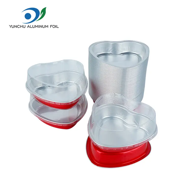 دل کے سائز کا کیک بیکنگ ہموار وال ایلومینیم ورق کنٹینر