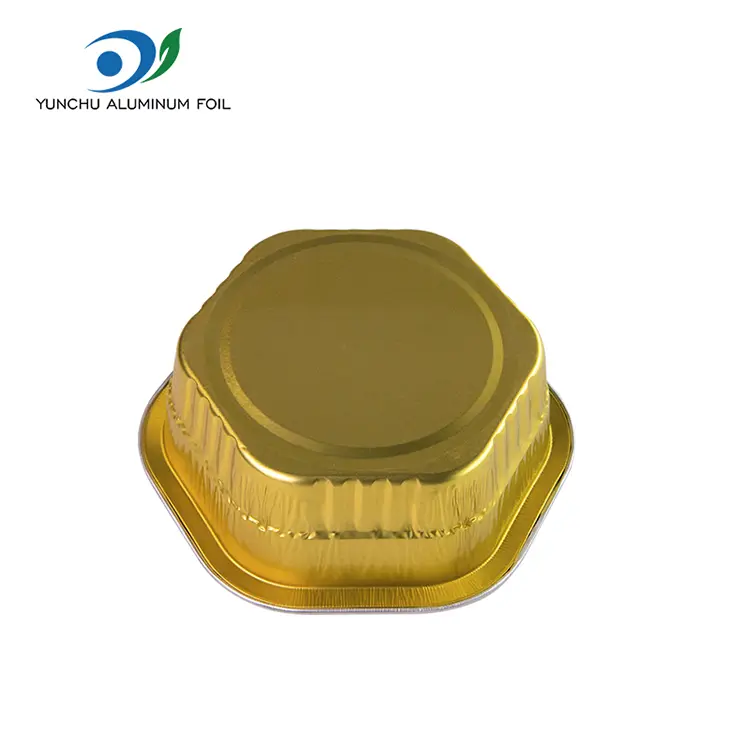 ہیکساگونل ٹیک وے ہیٹ نے ہموار وال ایلومینیم ورق کنٹینر پر مہر لگائی