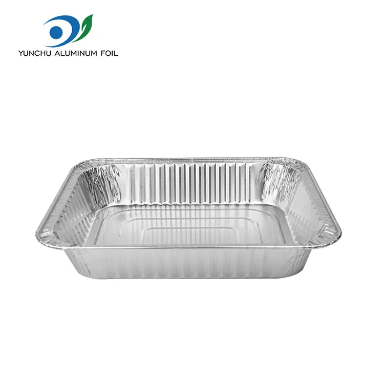 Rectangular takeaway large silver foil container