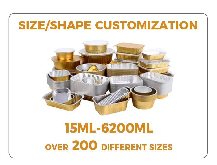 Disposable Golden Round Aluminum Foil Containers