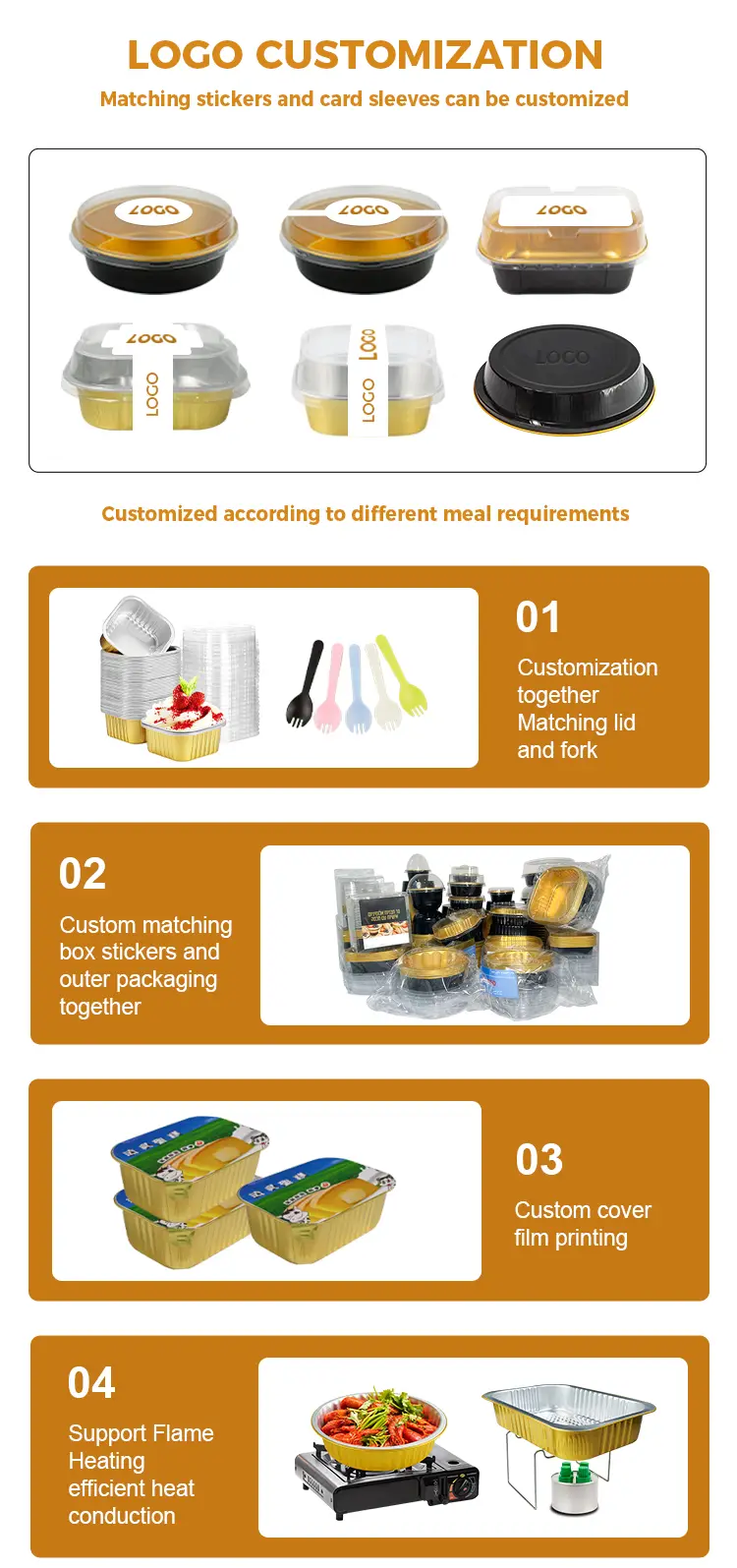 Disposable golden fast food Round Aluminum Foil Containers