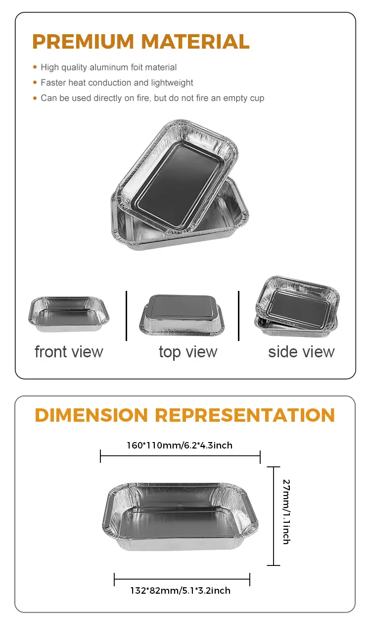Wrinkle-free thickening Airline Aluminum Foil Containers