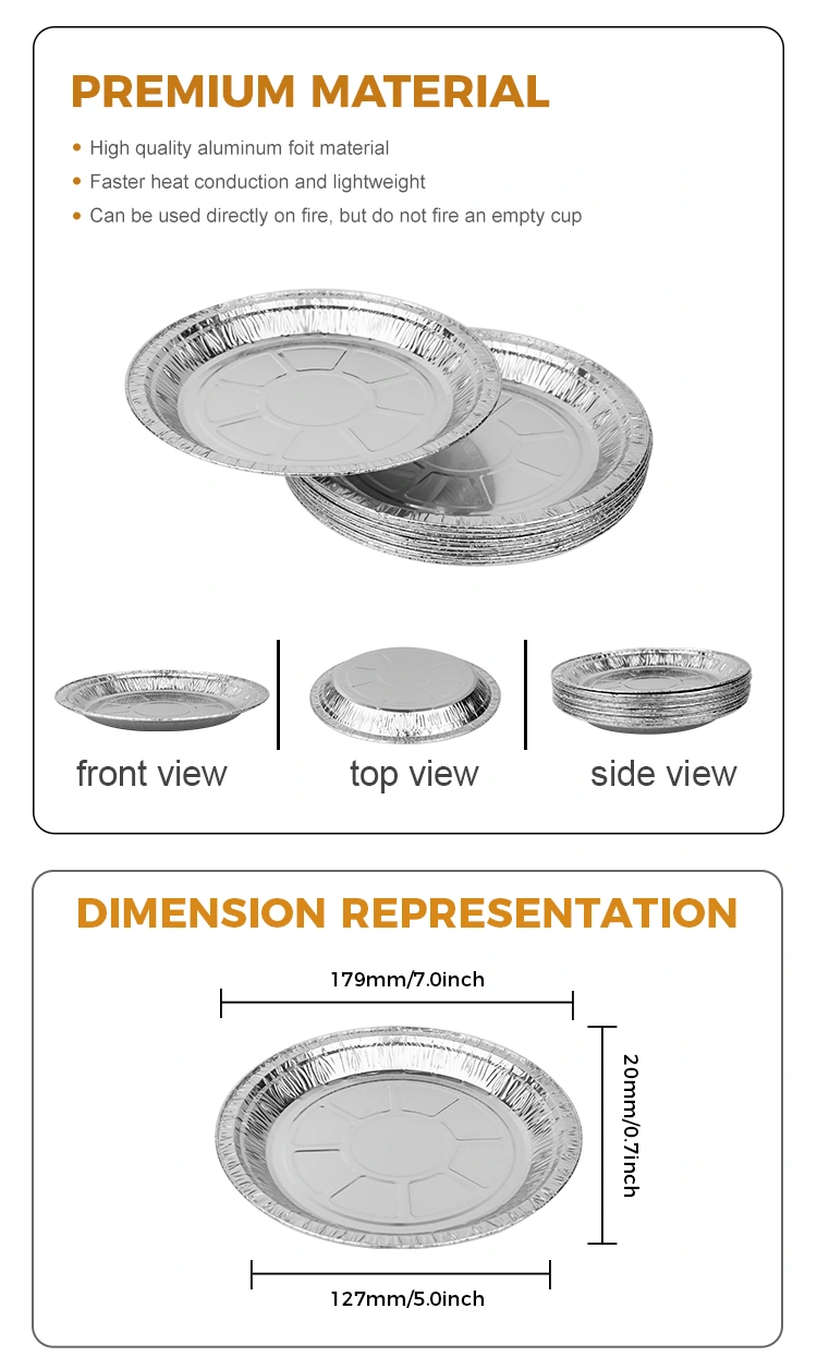 Round air fryer pizza Silver Aluminum Foil Containers