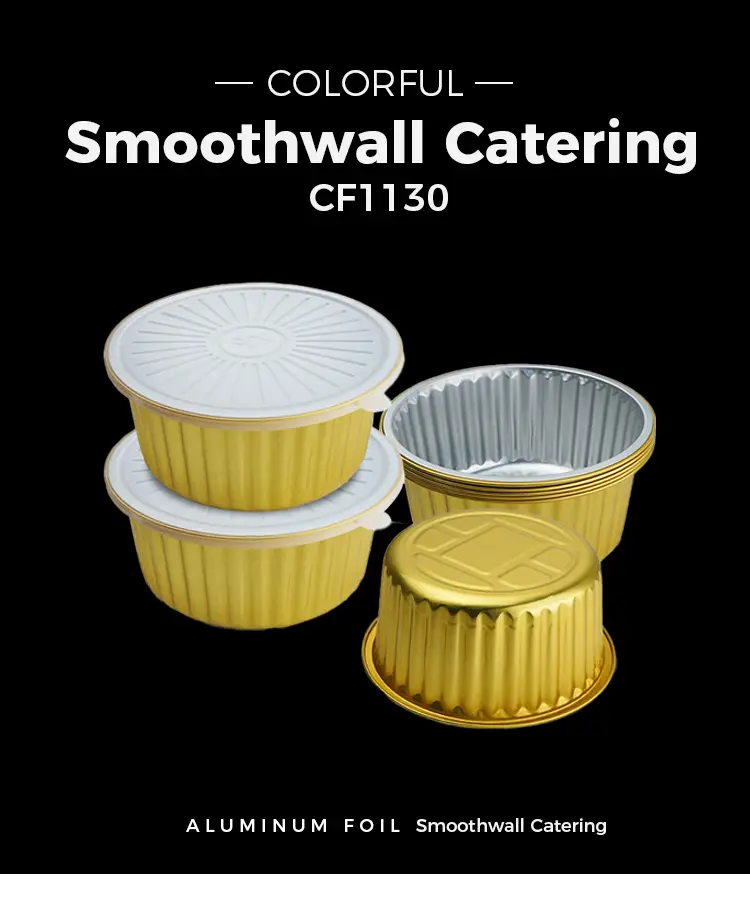 Disposable Food beverage takeaway Golden Aluminum Foil Containers