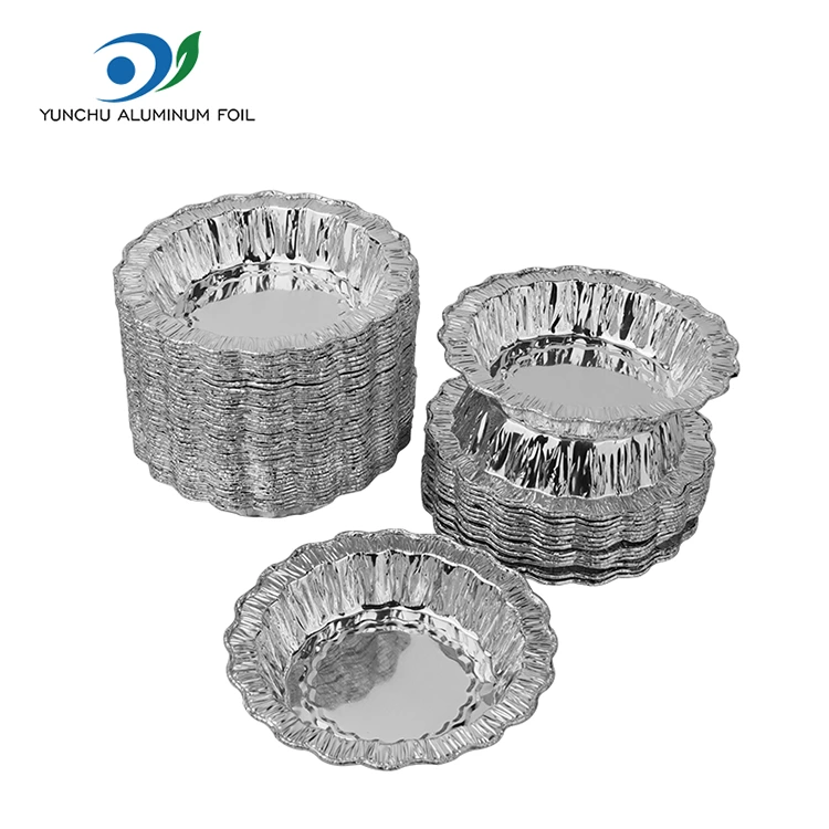لیس راؤنڈ بیکنگ کیک سلور ایلومینیم ورق کنٹینر
