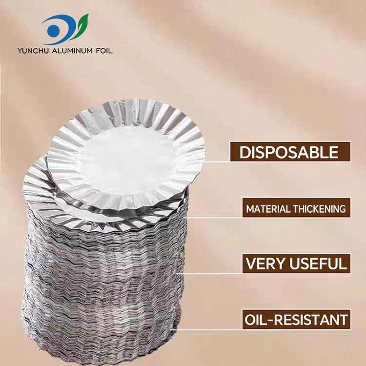 چاندی کے ایلومینیم ورق فوڈ کنٹینر کے ساتھ گول بیکنگ کیک ٹن