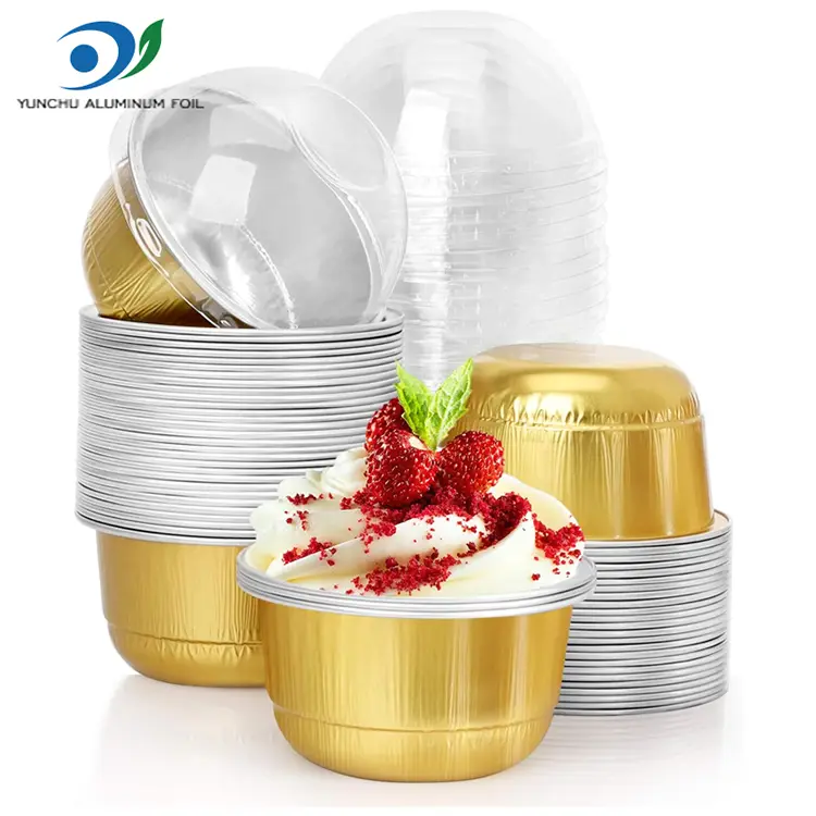 گولڈن ایلومینیم ورق میٹھی کپ –150 ملی لیٹر گنبد شکل