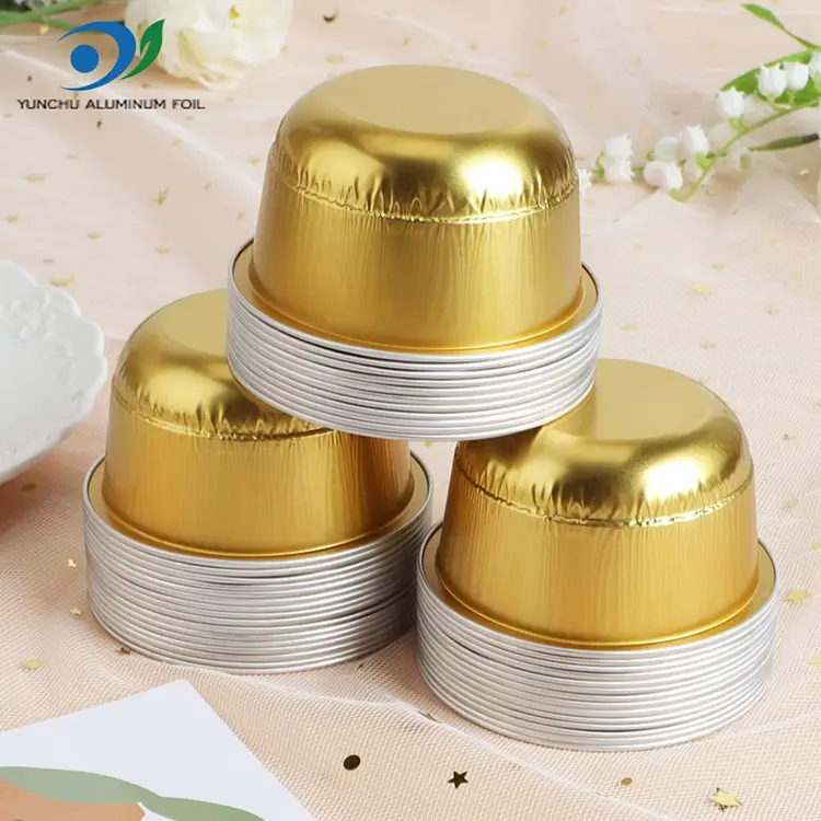 گولڈن ایلومینیم ورق میٹھی کپ –150 ملی لیٹر گنبد شکل