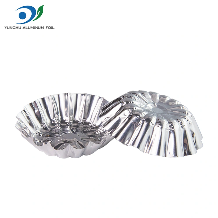 گول انڈا ٹارٹ کھلونا بیکنگ سلور ایلومینیم ورق فوڈ کنٹینر گول انڈا ٹارٹ کھلونا بیکنگ سلور ایلومینیم ورق فوڈ کنٹینر
