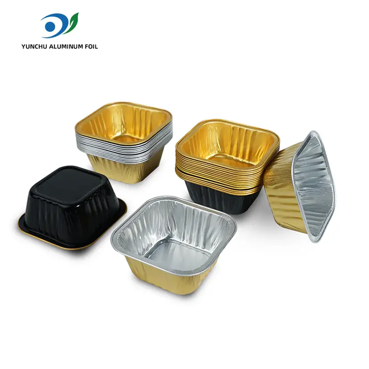 اسکوائر بیکنگ کیک ہموار وال ایلومینیم ورق کنٹینر اسکوائر بیکنگ کیک ہموار وال ایلومینیم ورق کنٹینر