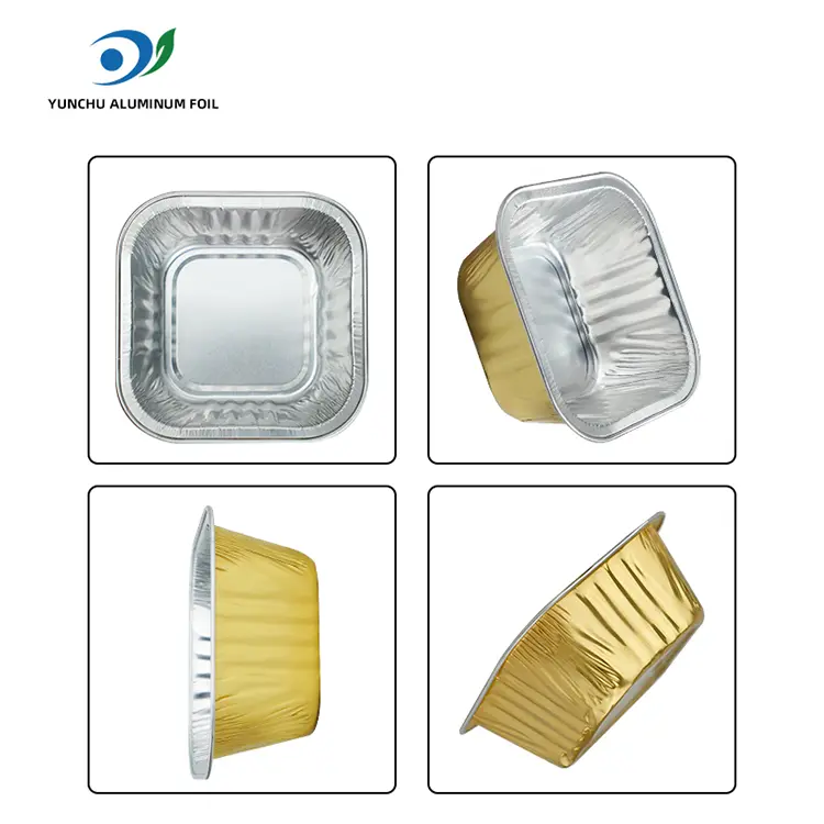 اسکوائر بیکنگ کیک ہموار وال ایلومینیم ورق کنٹینر