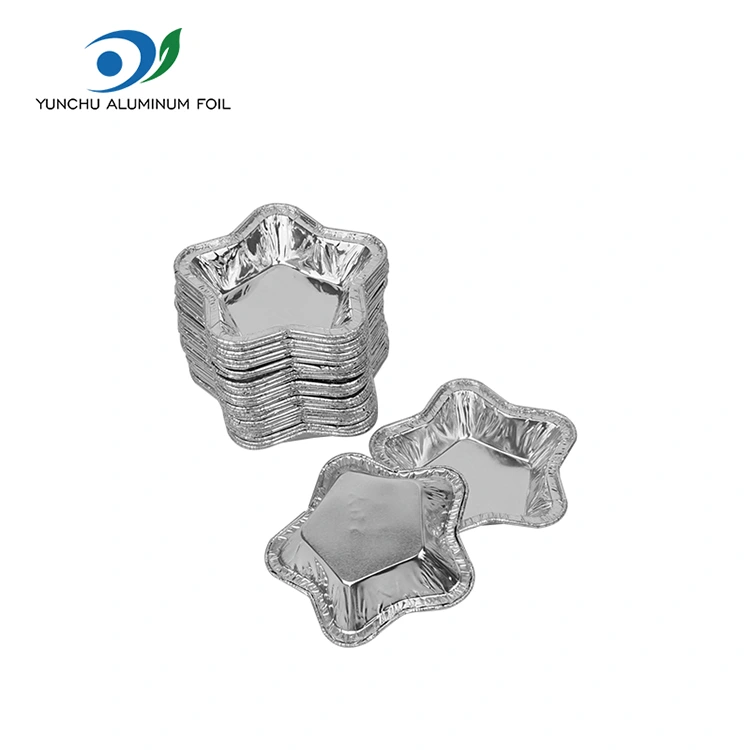 بیکنگ ایلومینیم ورق کھانے کے کنٹینر کے لئے اسٹار کے سائز کا ایلومینیم ورق ٹارٹ کپ